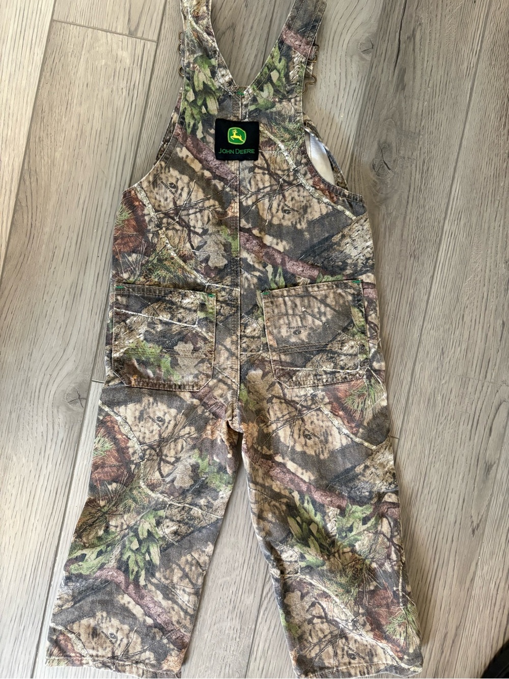 John Deere Boys Camo Overalls in Brown and Green